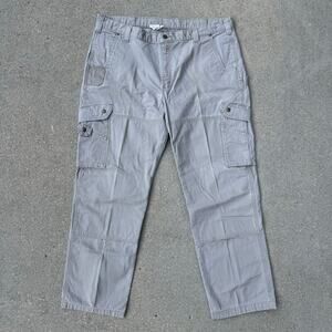 Carhartt Gray Relaxed Fit Ripstop Cargo Work Pants B342 DES 42x32